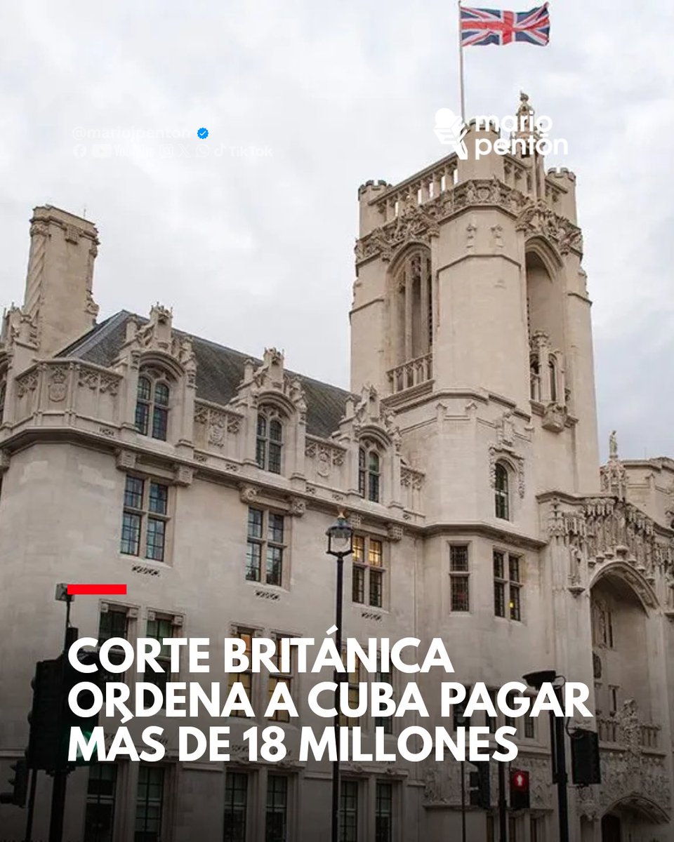 MarioJPenton's tweet photo. 🔴La Alta Corte de Justicia del Reino Unido ordenó al Banco Nacional de Cuba pagar más de 18 millones de libras al fondo CRF I Limited como parte de un litigio por una deuda que supera los 70 millones de euros. La decisión se produjo luego de que la entidad cubana no respondiera a tiempo a la solicitud presentada ante el tribunal.

⭕El fallo establece un plazo de siete días para que el banco solicite una revisión, aunque no se ha confirmado si ejerció ese derecho. Antes de la sentencia, CRF había enviado propuestas de negociación al gobierno cubano, incluyendo la posibilidad de reestructurar la deuda sin exigir pagos inmediatos, pero asegura que nunca recibió respuesta.

⭕Este caso forma parte de una serie de decisiones judiciales favorables al fondo en tribunales británicos desde 2023, donde se ha reconocido su legitimidad para reclamar la deuda. El conflicto continúa en fase de evaluación de daños, mientras persiste el silencio de las autoridades cubanas ante el proceso.

TELEMUNDO