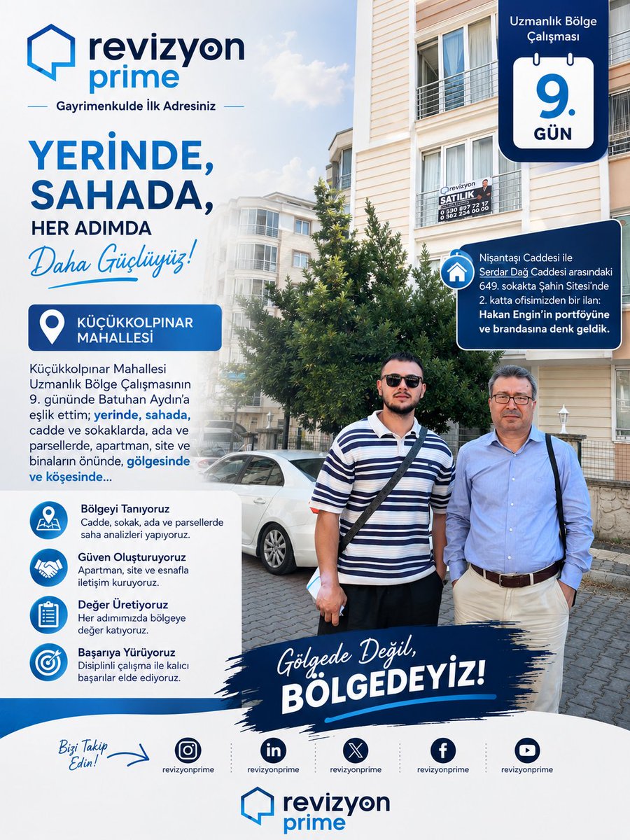 mutluhasanh's tweet photo. UZMANLIK BÖLGE ÇALIŞMASI

9. GÜN | KÜÇÜKKOLPINAR MAHALLESİ

Gölgede değil, Bölgedeyiz!

Küçükkolpınar Mahallesi Uzmanlık Bölge Çalışması kapsamında 9. gün saha çalışmalarımız devam ediyor.

#samsun #küçükkolpınar #sahaçalışması #uzmanlıkbölgeçalışması #gayrimenkul https://t.co/PmH7mQ6q71