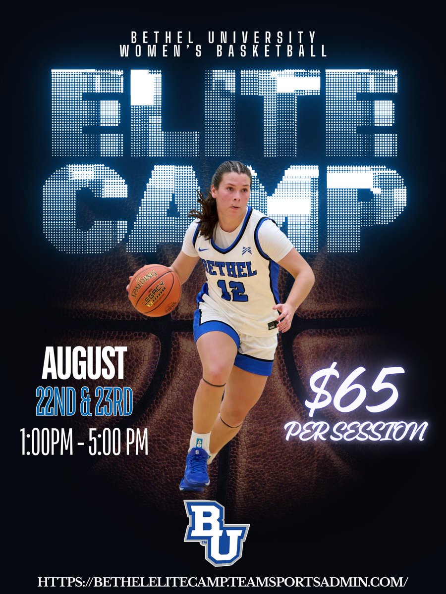 BUPilotsWBB's tweet photo. Come train with the Bethel Womenβs Basketball staff at our Elite Camp.
β High-level instruction
β Competitive drills and live play
β Learn what it takes to play college basketball
π
August 22 OR 23 | β° 1β5 PM
Register now through the link in our bio. #BUPilots https://t.co/Pmtb2kwOJa