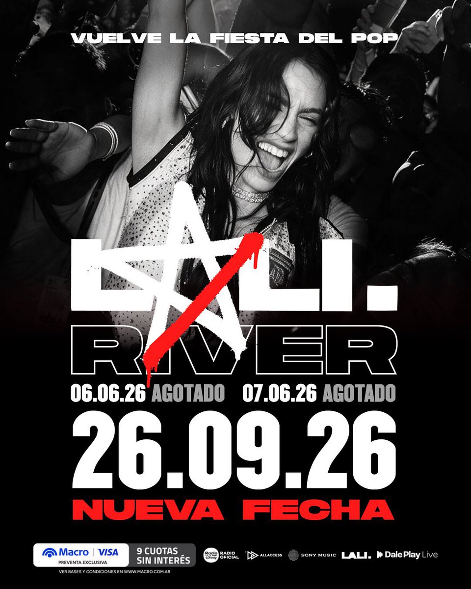 porquetendencia's tweet photo. "Lali":
Porque anunció un nuevo show en River para el 26 de septiembre https://t.co/e6lvHmfrjR