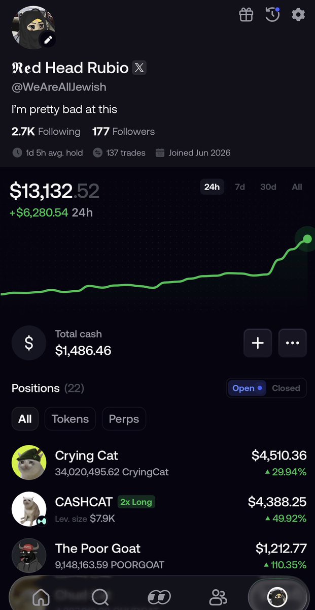 WeAreAllJewish's tweet photo. My @fomo says I’m up over 6k in the last 24hrs

FK IT WHO WANTS 100$???? 🎁 💝 https://t.co/f4WrnpkiAQ