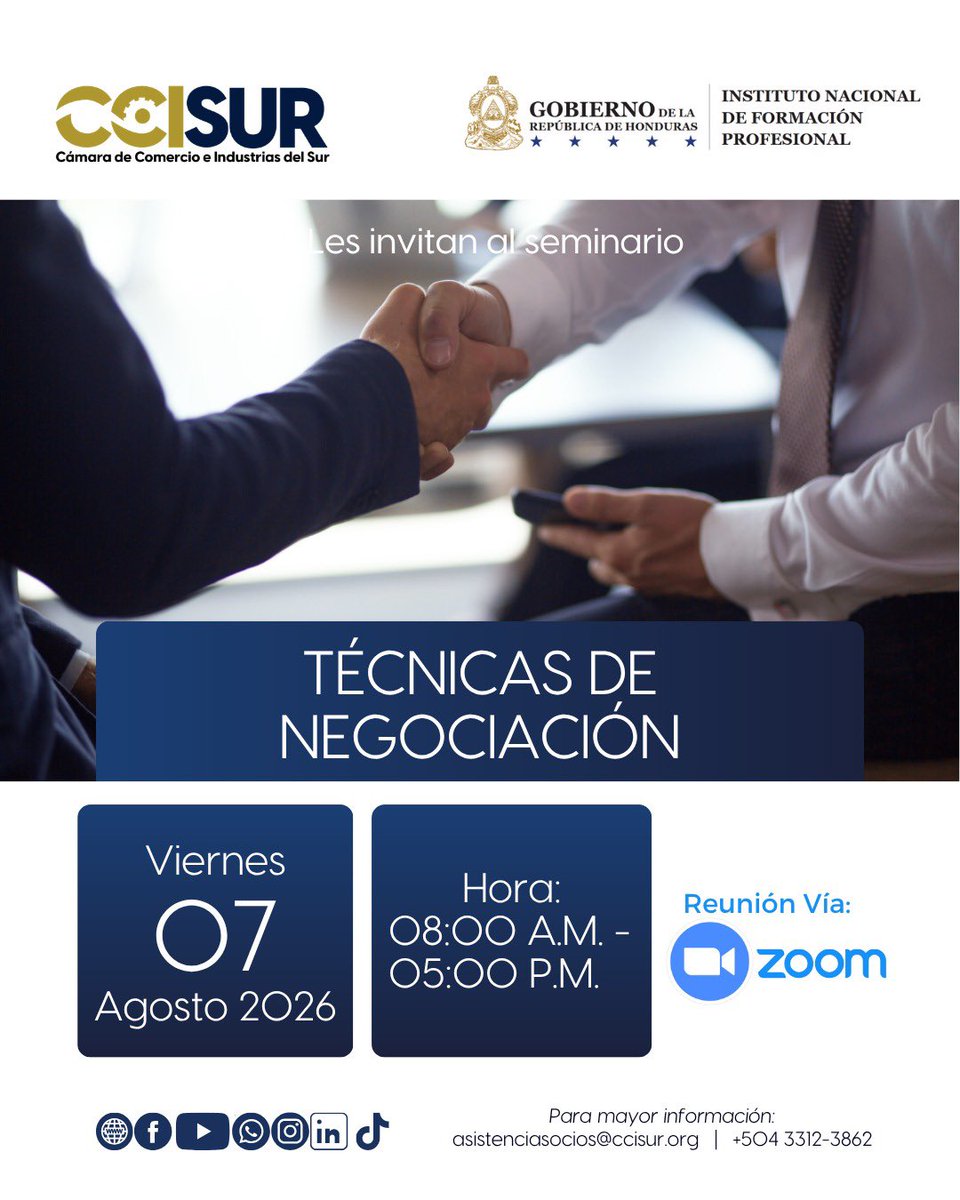 CCIS_Choluteca's tweet photo. Te compartimos la oferta formativa abierta del mes de Agosto, en el marco del convenio INFOP-CCISUR 🙌🏻

Semana del 03 al 07 de agosto 📆

¡Inscríbete ya! 
https://t.co/JsKoA6Koy5 https://t.co/gGtf8wt7T3