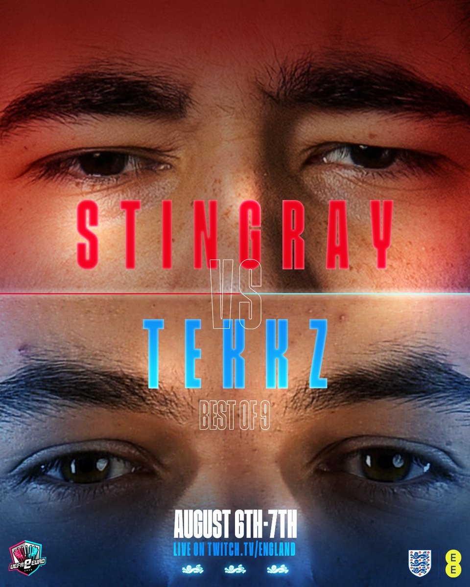 EnglandGaming's tweet photo. 2 of England's FC giants. 1 spot in the UEFA eEUROS.
@Tekkz vs @Stingrayjnr.
1 Best of 9 over 2 days. 

6 August from 17:00
7 August from 14:00
Live on https://t.co/RWaBrW8mR1 https://t.co/6ktZsvMAJ7