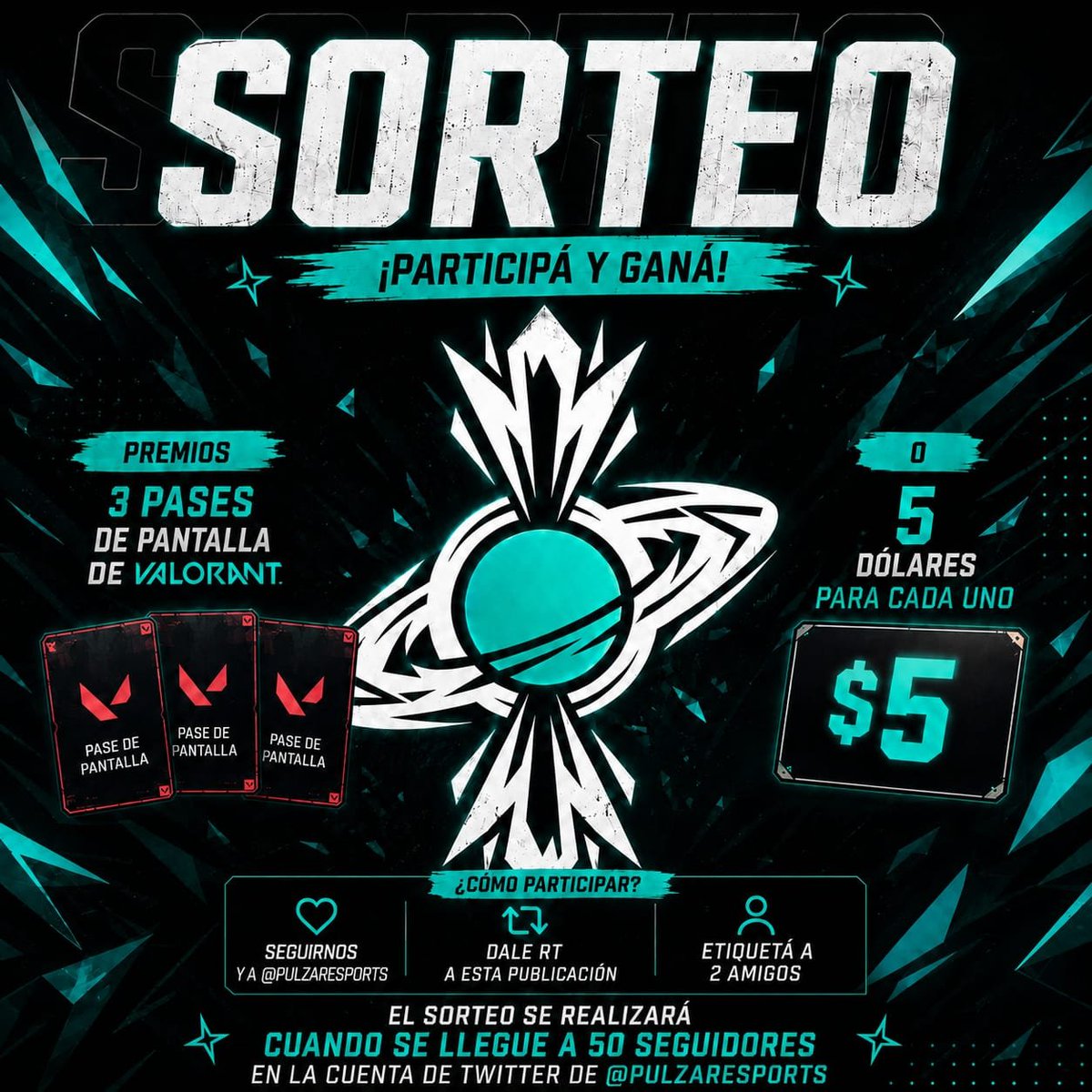 Sol_d__'s tweet photo. 🎉MEGA SORTEO 🎉

Se sortean 3 pases de batalla o 5 usd para cada uno✨️
• Para participar:
  - Seguirme y seguir a la cuenta de @PulzarEsports
  - Darle rt 
  - Etiquetar 2 amigos https://t.co/l4MyqdxsXV