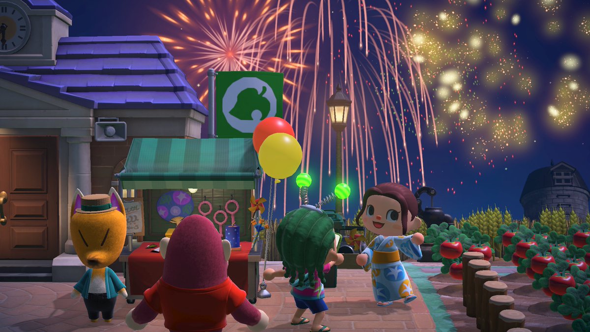 AC_Isabelle_PT's tweet photo. Olá a todos! Não se esqueçam de que, como já estamos em agosto, vamos ter espetáculos de fogo de artifício todos os domingos à noite, tal como no ano passado. Não deixem de experimentar a Redd's Raffle, assim como todos os outros divertimentos desta estação! https://t.co/bFuy9B4ZPQ