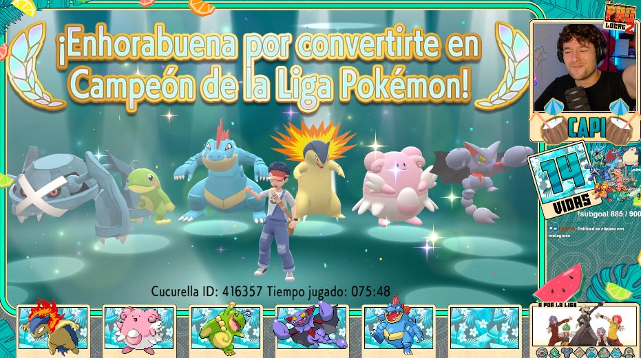 CapitanPokemon's tweet photo. Primer participante del Prolocke 2 en superar la Liga Pokémon. Gracias a todxs por el apoyo, ha sido increíble. GGs por la pedazo de serie @FolagoR ❤️ https://t.co/S8KYXxZLbe
