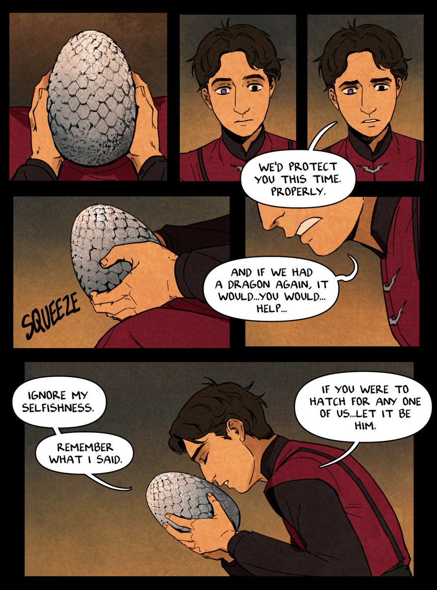 bluegiragi's tweet photo. a young baelor targaryen visits his family's dragon eggs. #akotsk https://t.co/xCjqfNAttO