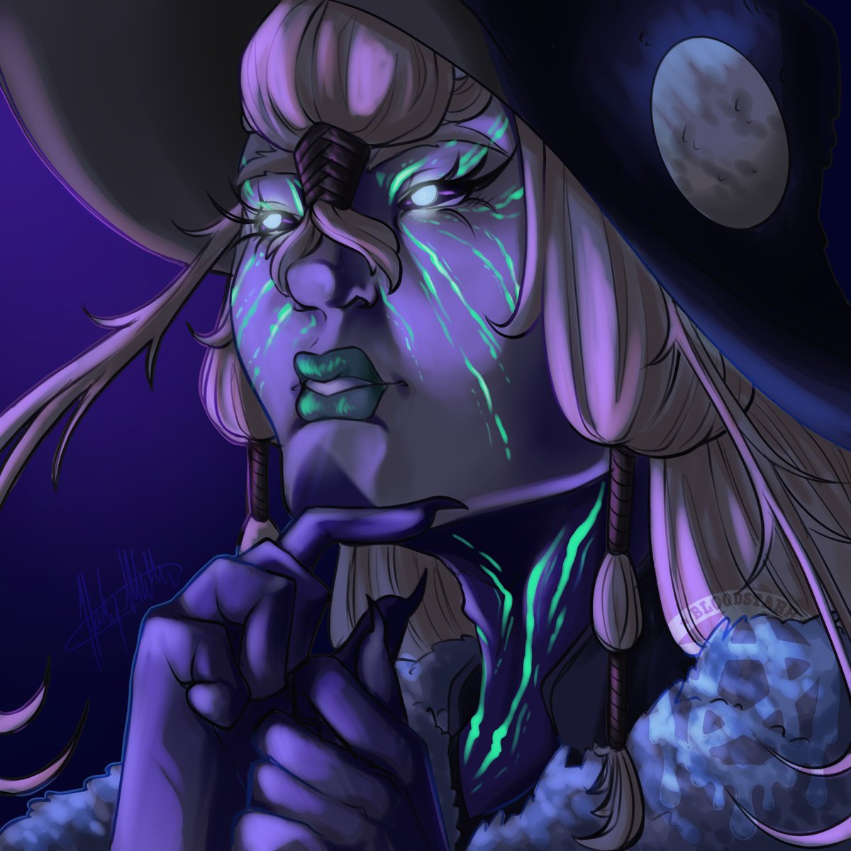 Bloodstarr96's tweet photo. Art fight is over and i just realized i didn't post most of it cause i suck at social media lol Here are three of my attacks! these were against @the_trashwitch  @CorruptedPage97  and LadyofMirages(AF) respectively. #artfight2026 #digitalart #teamtragedy https://t.co/1YFqAmAMGZ