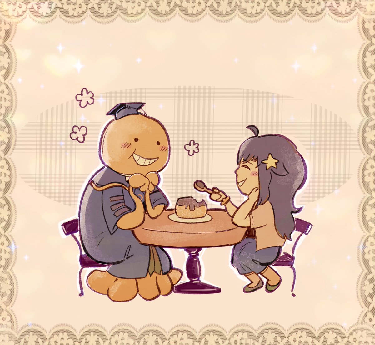 Reaping_Stars's tweet photo. Get to know my yumeship!

Name: ReapingStars
Anniversary: Valentine's Day
Emojis: 💛🌙, 💜✨
Status: Dating (maybe married later?)
Sexuality: Pansexual
Height difference: 300cm, 170cm 🫪
Beverage: Sweet Tea x Vanilla Milkshake
Color combo: Yellow x Purple

Art by @/BrewedAngel 💖 https://t.co/bRs63Kyd5R