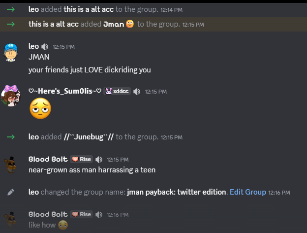 Jmanslightsmile's tweet photo. this kid is currently harassing me and adding me to gcs when im just trying to sleep btw https://t.co/aqMoGDQWKO