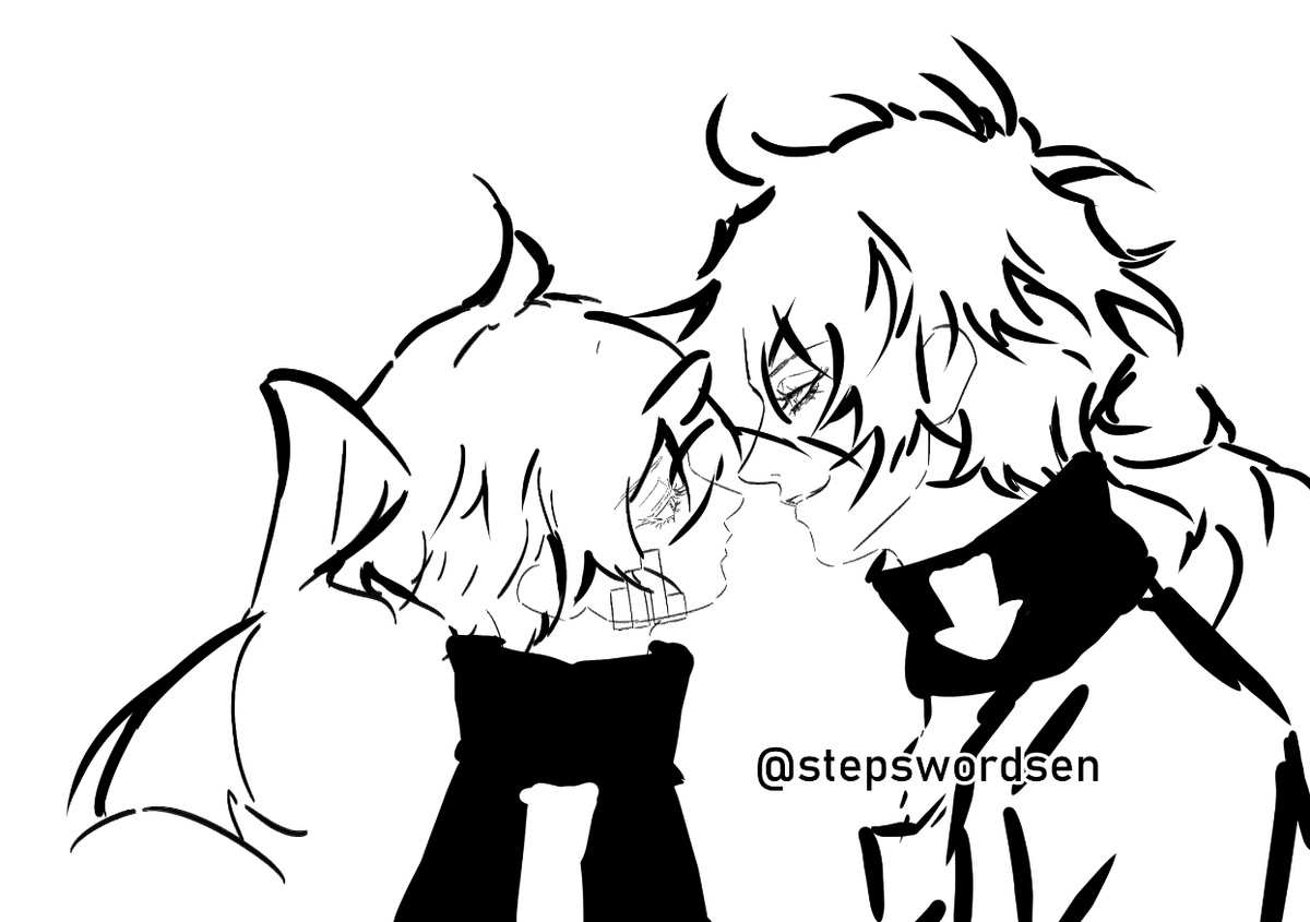 stepswowosen's tweet photo. 【KagePro】 KuroEne/SaeEne 🖤💙🐍🐇 
【カゲプロ】黒コノエネ/クロエネ/冴えエネ

I've been experimenting with how I draw eyes lately~ ❣️ 

I usually use CSP's default Oil Paint Flat and Turnip Pen brush to sketch, since I love weighted inky brushes. 🤭

#kgpr #カゲプロ #黒コノエネ https://t.co/6nthjuEUH5