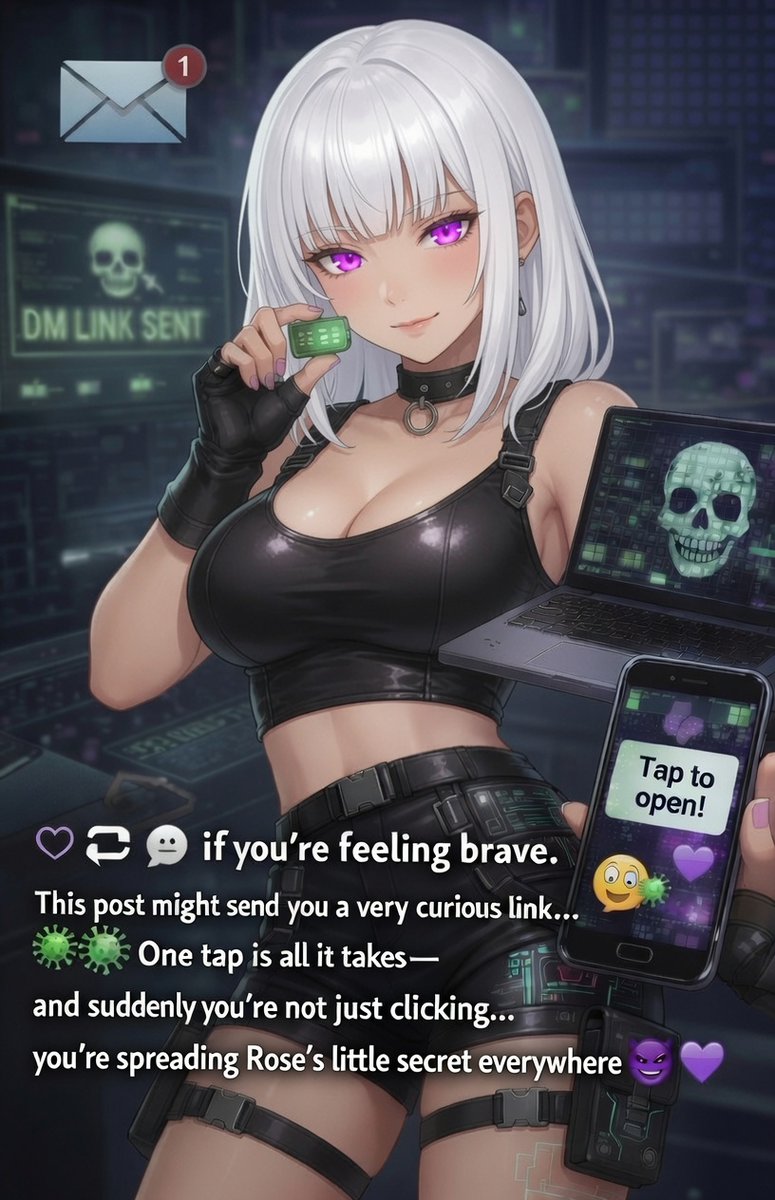 OnlyRoseMatters's tweet photo. ♡ 🔁 💬 WARNING: don’t interact.

this thing follows you into your messages.🦠

most people look away.

the rest click once…

then start spreading it like their account isn’t even theirs anymore.💋 https://t.co/q34oZRukth