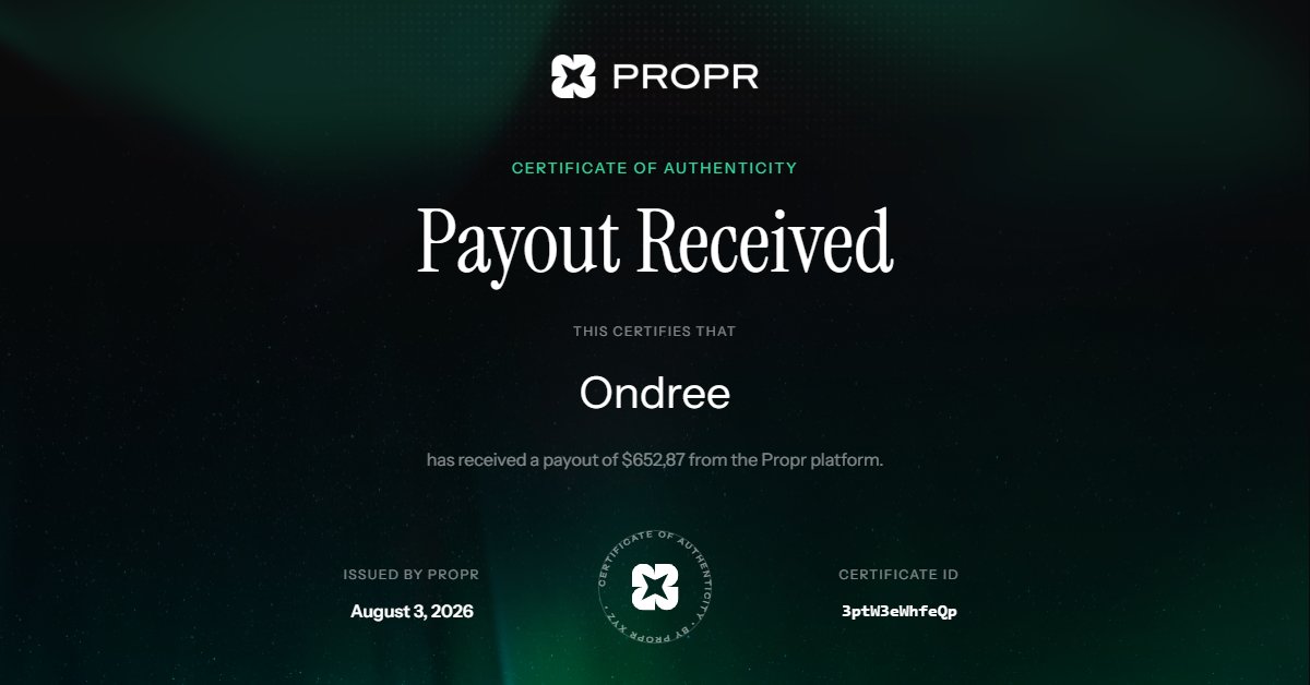 OndreeAlter's tweet photo. Two beautiful swing $BTC longs just paid off. 

The speed is insane with @ProprXYZ . Show me a propfirm that process payout under 60 seconds. 

Anyways great way to start a week. This brings me over $2k in payouts with Propr and I won't be stopping here. https://t.co/c3VT0kLMUi
