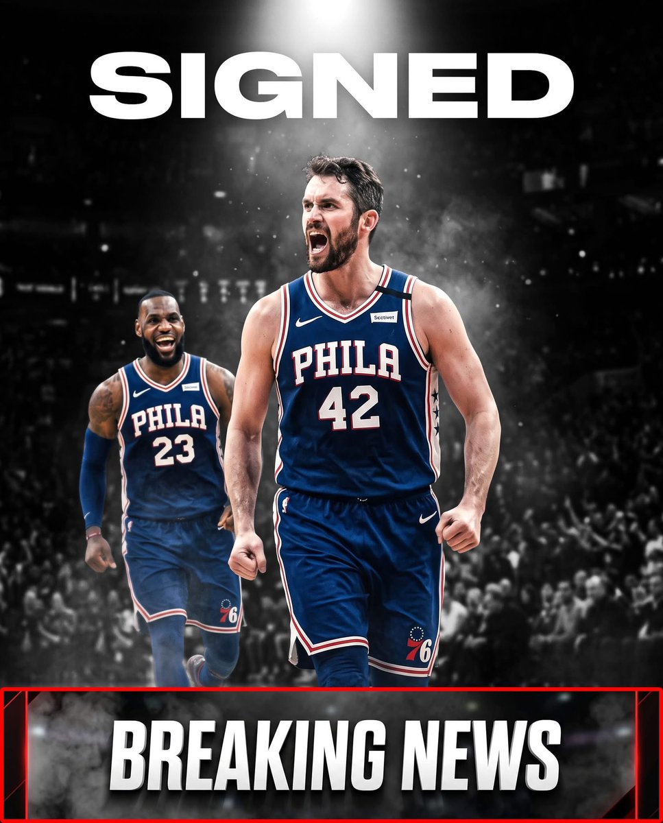 BBallGround's tweet photo. The Philadelphia 76ers are looking to finalize a one year veteran minimum deal with Kevin Love for a roster spot, adding a proven locker room leader and NBA champion alongside LeBron James. https://t.co/zdEy1DjeJP