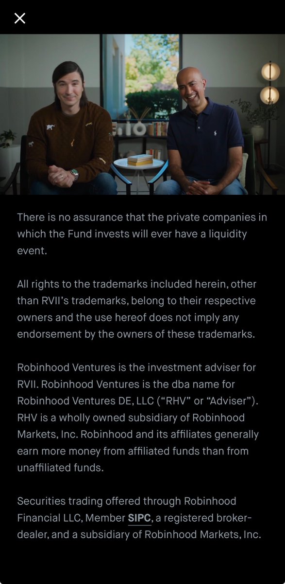 HankyPankyAtSEC's tweet photo. @RobinhoodApp #RobinTheHood
#StealingPeoplesHardEarnedMoney
#PFOF #PayForOrderFraud
#BuyButtonShutdown #Jan282021 #KenGriffinLied #VirtuLiquidityFairy #Shitadel #Citadel #CrimeVlad
“There is no assurance that the private companies in which the Fund invests will ever have a liquidity event.”