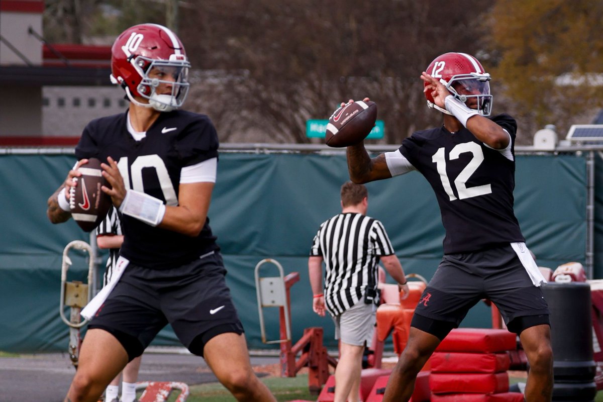 FultonW_'s tweet photo. Happy Fall Camp week! #Alabama opens fall camp on Wednesday, &amp; all eyes will be locked in on the QB competition between Austin Mack and Keelon Russell.

Let's set the stage for the biggest QB battle in college football this season.

Read: https://t.co/3I8kFt2noE

📸: UA Athletics https://t.co/A8lJFXLE1g