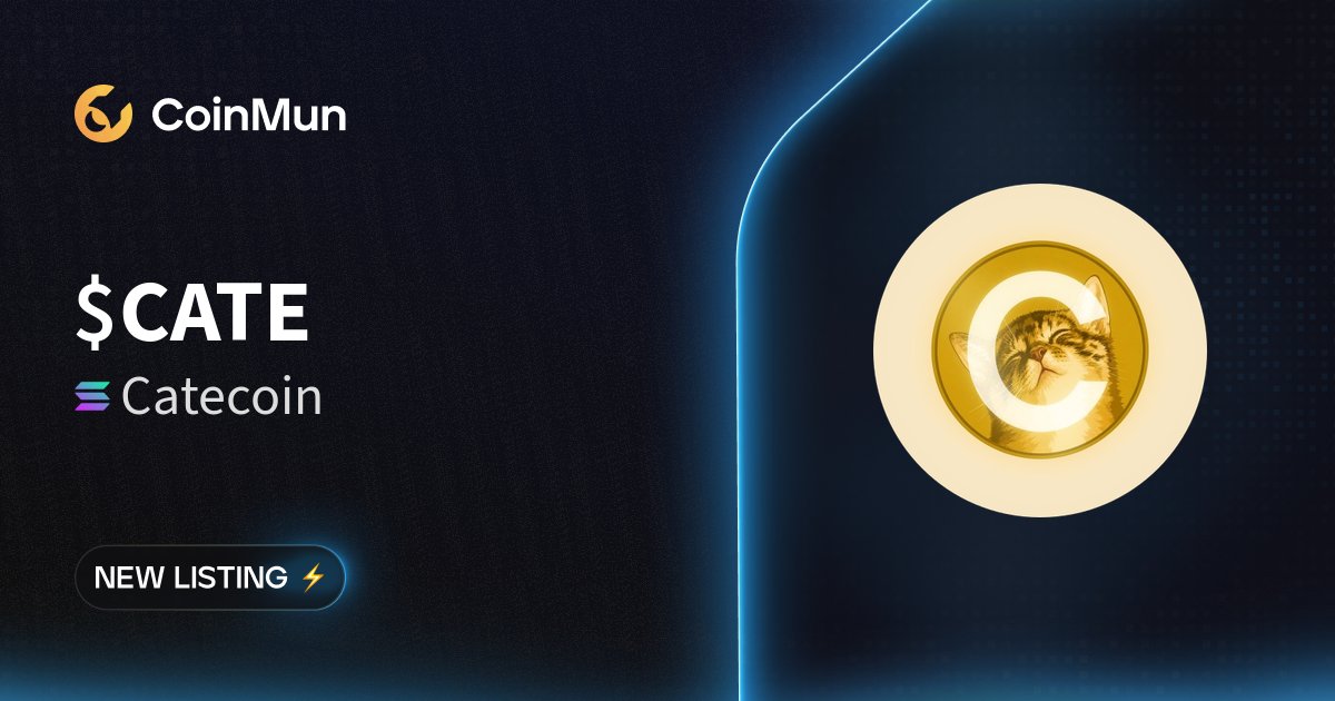 coinmun's tweet photo. ⚡️ New Listing @thecatecoinsol ⚡️

$CATE Catecoin is now listed on CoinMun.

Market Cap: $72.97 M

🚀 Discover here: https://t.co/dRNVtIURAX

#NewListing #CoinMun #Solana #Crypto https://t.co/eYF4jLwA9Q