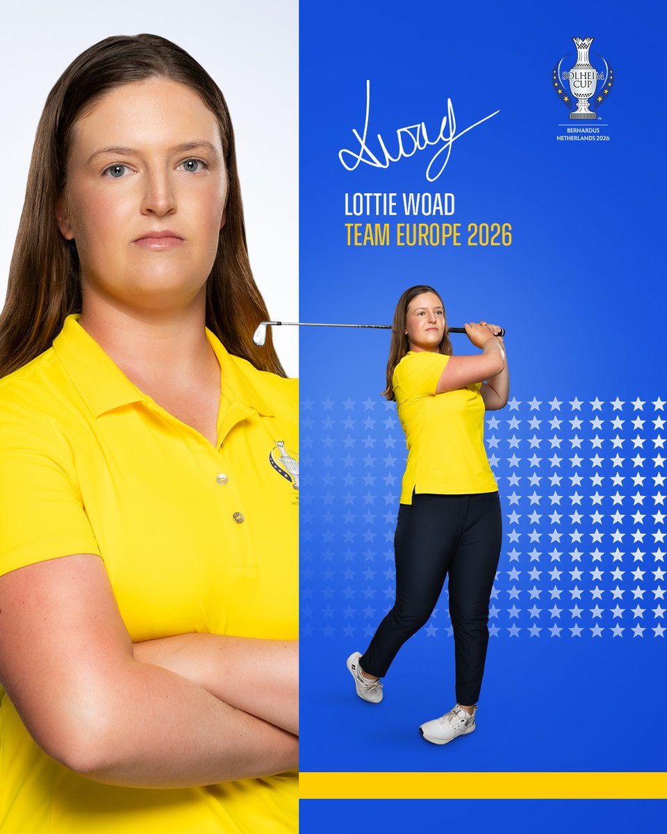 SolheimCupEuro's tweet photo. Welcome to the team, Lottie Woad 🇪🇺

“I’m very excited to make my debut at the Solheim Cup. For my first one to be on European soil is very special, and I’m really looking forward to having all the European fans there.”

#TeamEurope https://t.co/7EYcPnRqLS