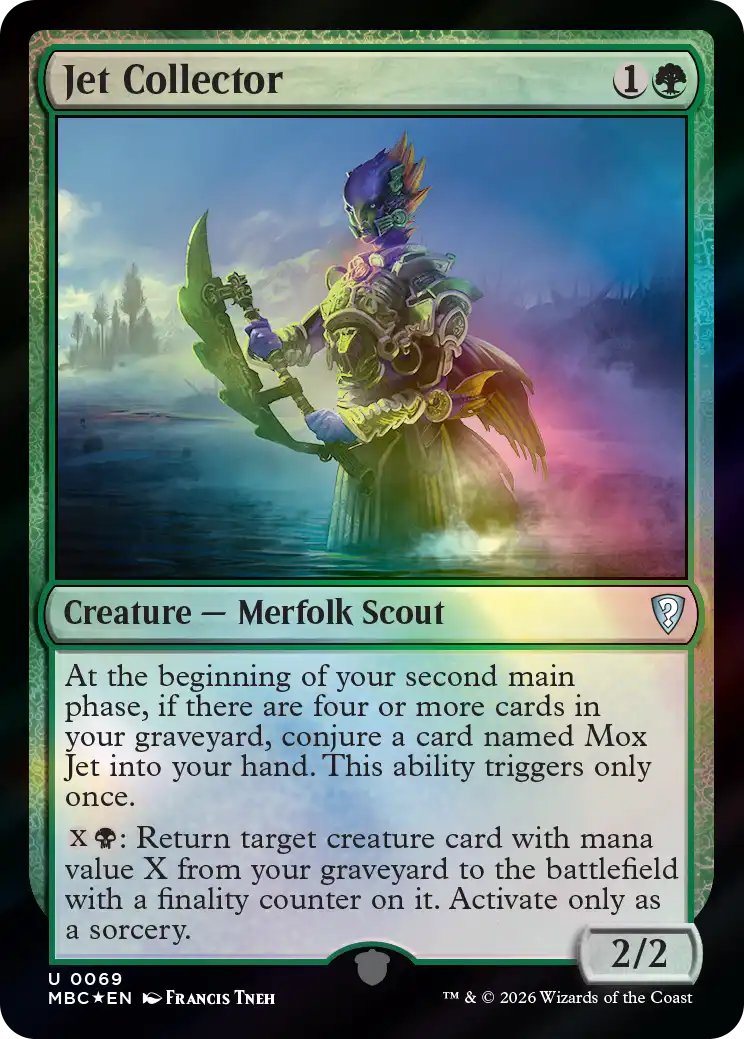 DimirUB's tweet photo. 【どんぐり・Mystery Booster Commander Edition】
《ジェットの収集家/Jet Collector》
（MTGアリーナ『アルケミー：サンダー・ジャンクション』からのカード化） https://t.co/H4RISSvJqR