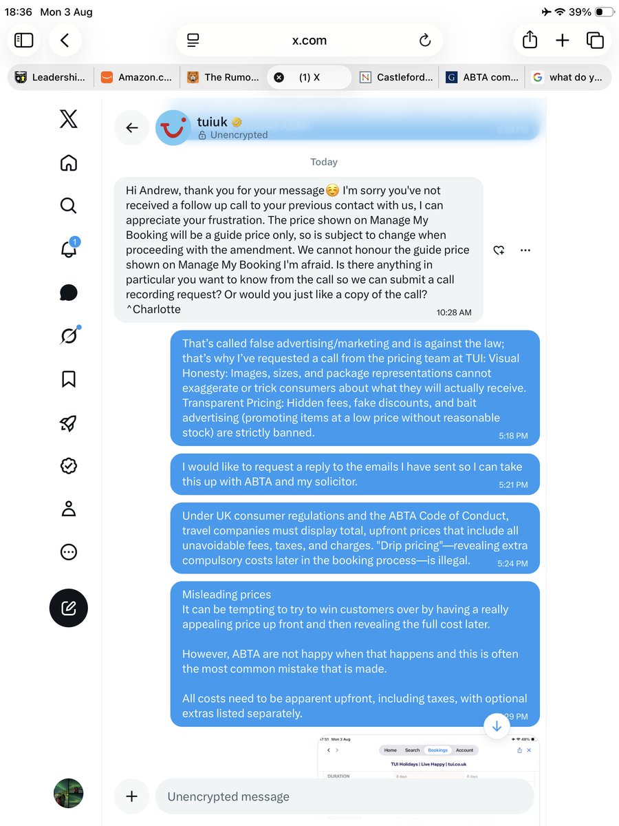 AndrewButtery3's tweet photo. Oh dear @TUIUK, this is against the law.  I’m looking forward to finding out what ABTA and my solicitor think about this… https://t.co/tTrs5qdaNc