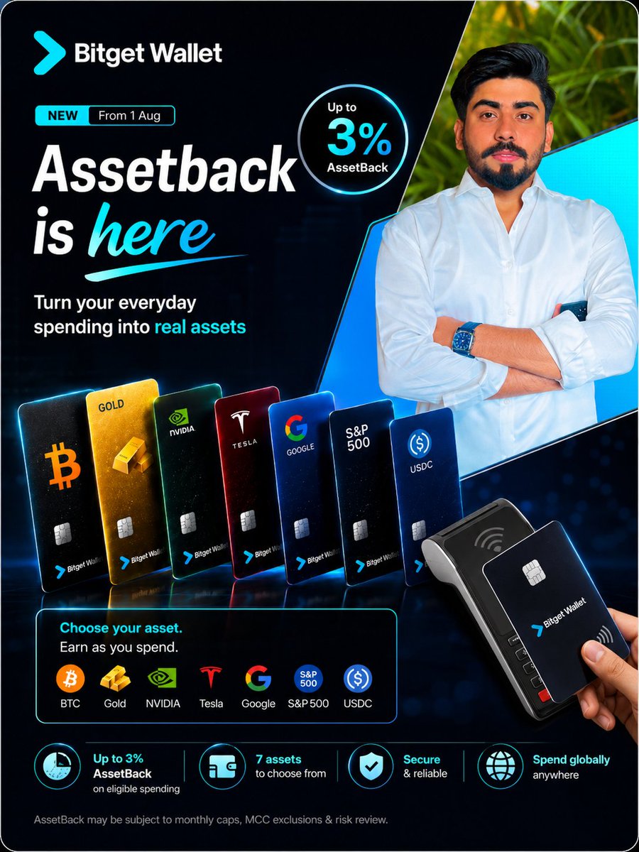 Zeeshancryptozo's tweet photo. 💳 Bitget Wallet Card

🔥 Up to 3% Cashback!

With the new #BitgetWallet Card, earn up to 3% AssetBack in BTC, Gold, US Stocks, ETFs, or USDC on eligible purchases.

🚀 Join Now:
https://t.co/oLcfEyikxB

#BitgetWalletAssetBack
@bitget @BitgetWalletFam @BitgetPak
@BitgetPak 
#zeeshancryptozone 
#cryptocard