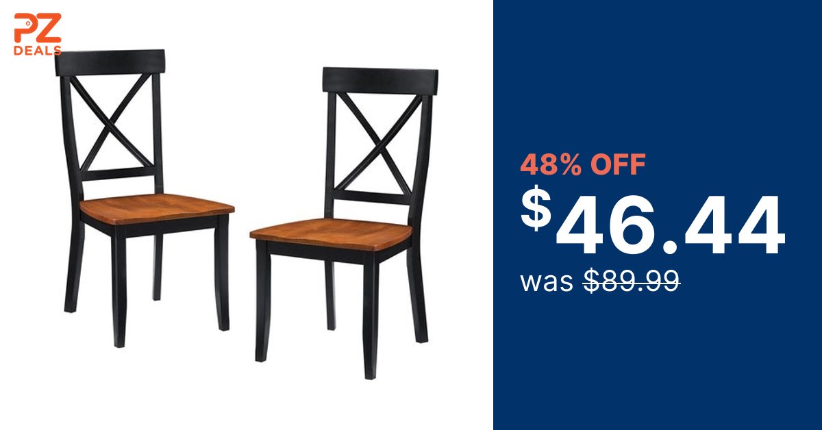 PzDeals's tweet photo. 2 Homestyles Black &amp; Oak Dining Chairs for ONLY $46.44! 

Click here to get this deal: 
👉 https://t.co/dMNhyo5Es7 https://t.co/HibTDHYMTr