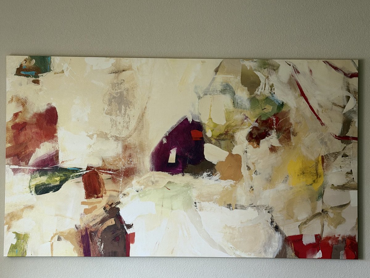 Omar__31's tweet photo. @engineers_feed I have this abstract painting on my wall. I stare it from time to time. I have found about 10 different faces, figures, or structures from it. Link from Zelda, Japanese temple, Dilbert without glasses, Shepard with a cane and monkey on his back, A jogger, two wine bottles pouring https://t.co/B2H2mBsWL8