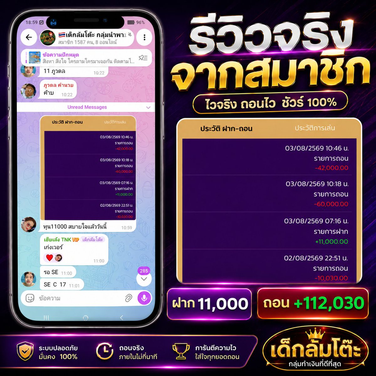 ATEHT415's tweet photo. รีวิวสมาชิก ทุน+11,000 
✅ ถอน +112,030 แสน‼️📣
#รีวิวเว็บแท้ มีกลุ่มนำเล่นถอนชัวร์100%
🎉รองรับวอลเล็ต บัญชีธนาคาร🎉
เล่นง่าย ระบบทันสมัย จ่ายจริง แตกไว💕
สมัครเข้าเล่น👉:https://t.co/ai5J8PISRw

#นิธิ #แตกแสน #บาคาร่า #กลุ่มนำเล่น
#รีวิวสมาชิกเด็กล้มโต๊ะ #นำเล่น #NITHI https://t.co/XVyKUpZVe8