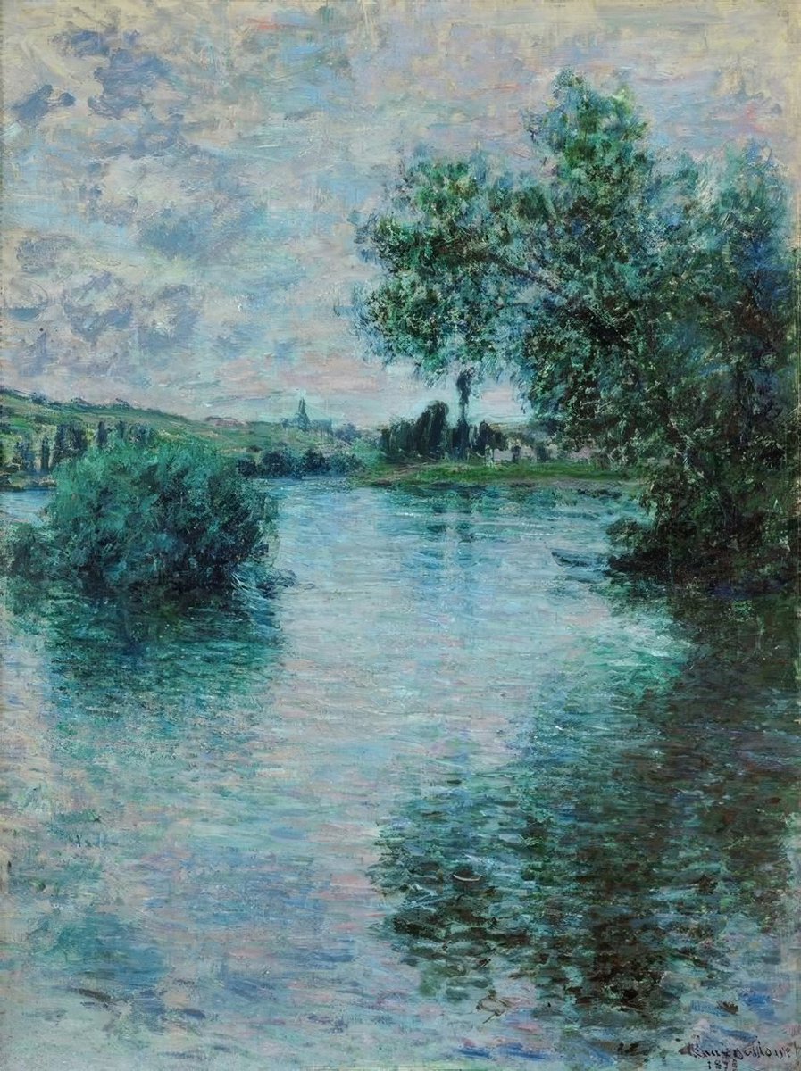 Lechatgriffe's tweet photo. #BonsoirEnArt 🎨 
La Seine à Vétheuil .
(1879) 
C. Monet . https://t.co/Uy0G6nWY3Z
