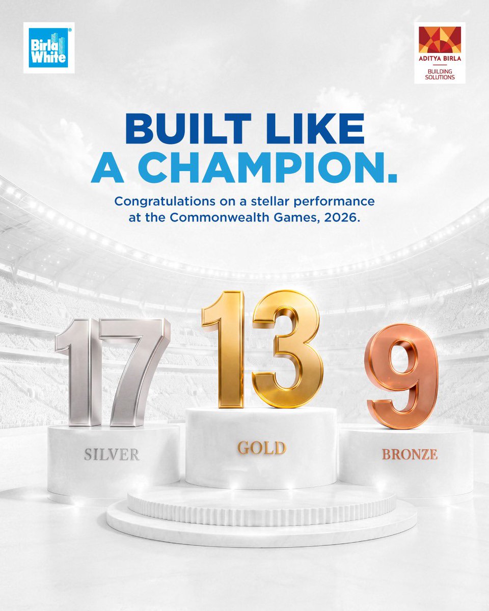 BirlaWhite's tweet photo. Strength creates champions. Determination creates history. 

Congratulations on an inspiring performance at the Commonwealth Games 2026 and inspiring the next generation to reach for the stars.

#CommonWealthGames #India #BirlaWhiteKaWhiteCementAdvantage https://t.co/nQSR54tRP1