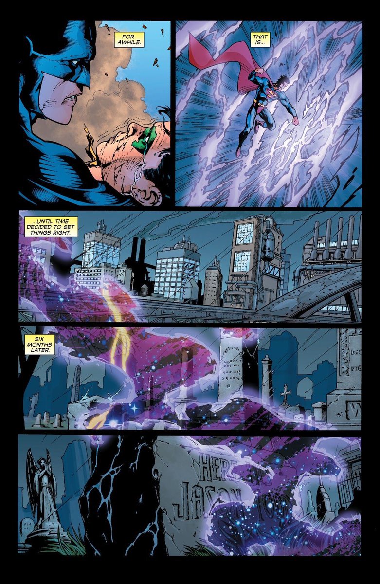 primehoodweek's tweet photo. Bingo!! 

Jason Todd died on April 27th and was brought back to life by Superboy Prime exactly 6 months later… so on October 27th. 

You can learn about Jason’s resurrection in Batman (1940) Annual #25. https://t.co/p8fpS5MmkX