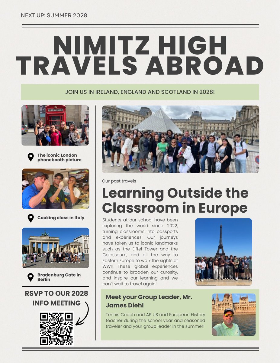 NimitzTennis's tweet photo. It's never to early to start thinking about travel!!! Nimitz will be heading to the British Isles in 2028!!! Interested??? Sign up for our August meeting or information and special early bird discounts!!!! #travel #Europe2028 https://t.co/z51oVaSKbs
