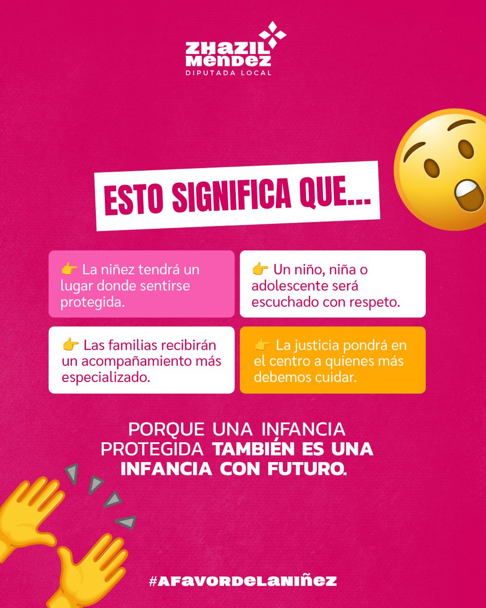 zhazil's tweet photo. La niñez merece una justicia que escuche, proteja y acompañe.

Por eso, impulsamos las Fiscalías Especializadas a favor de la niñez, para que cada caso sea atendido con sensibilidad, profesionalismo y un verdadero enfoque de protección. 👧🏻👦🏻⚖️

#DeLaManoContigo https://t.co/eBCJSpz6Ap