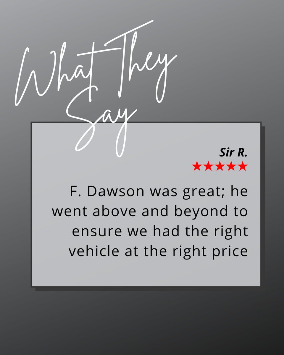 DougHenCDJR's tweet photo. Thank you for the great review! We are glad Dawson went above and beyond to help you find the right vehicle at the right price. Congratulations on your new car! 🤩🚗 https://t.co/EI3llqUnha