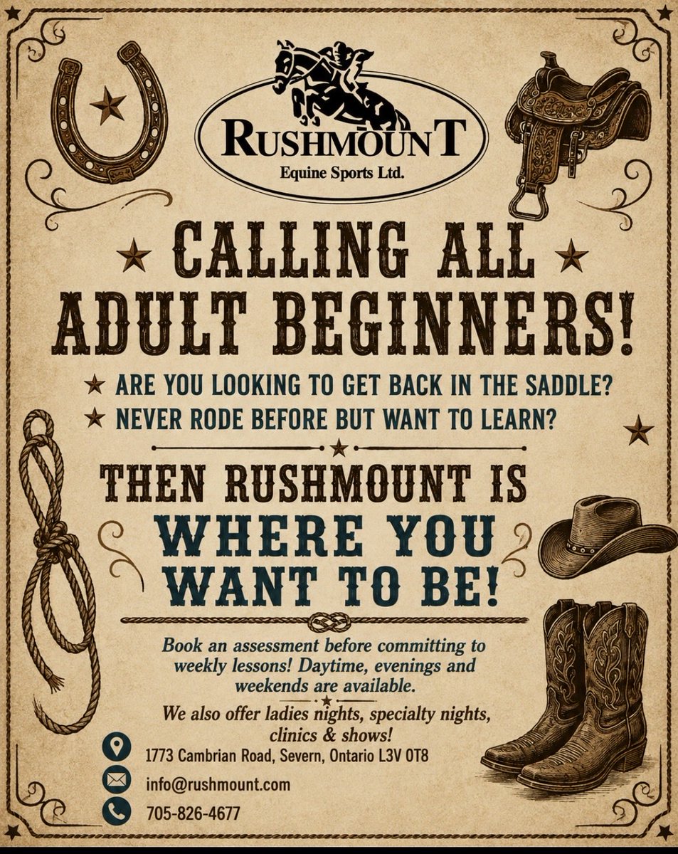 JJODISABILITY's tweet photo. Rushmount Equine Sports

Heidi Mueller

1773 Cambrian Road, Severn, Ontario L3V 0T8
info@rushmount.com
705-826-4677 https://t.co/oDJWYVU5D1