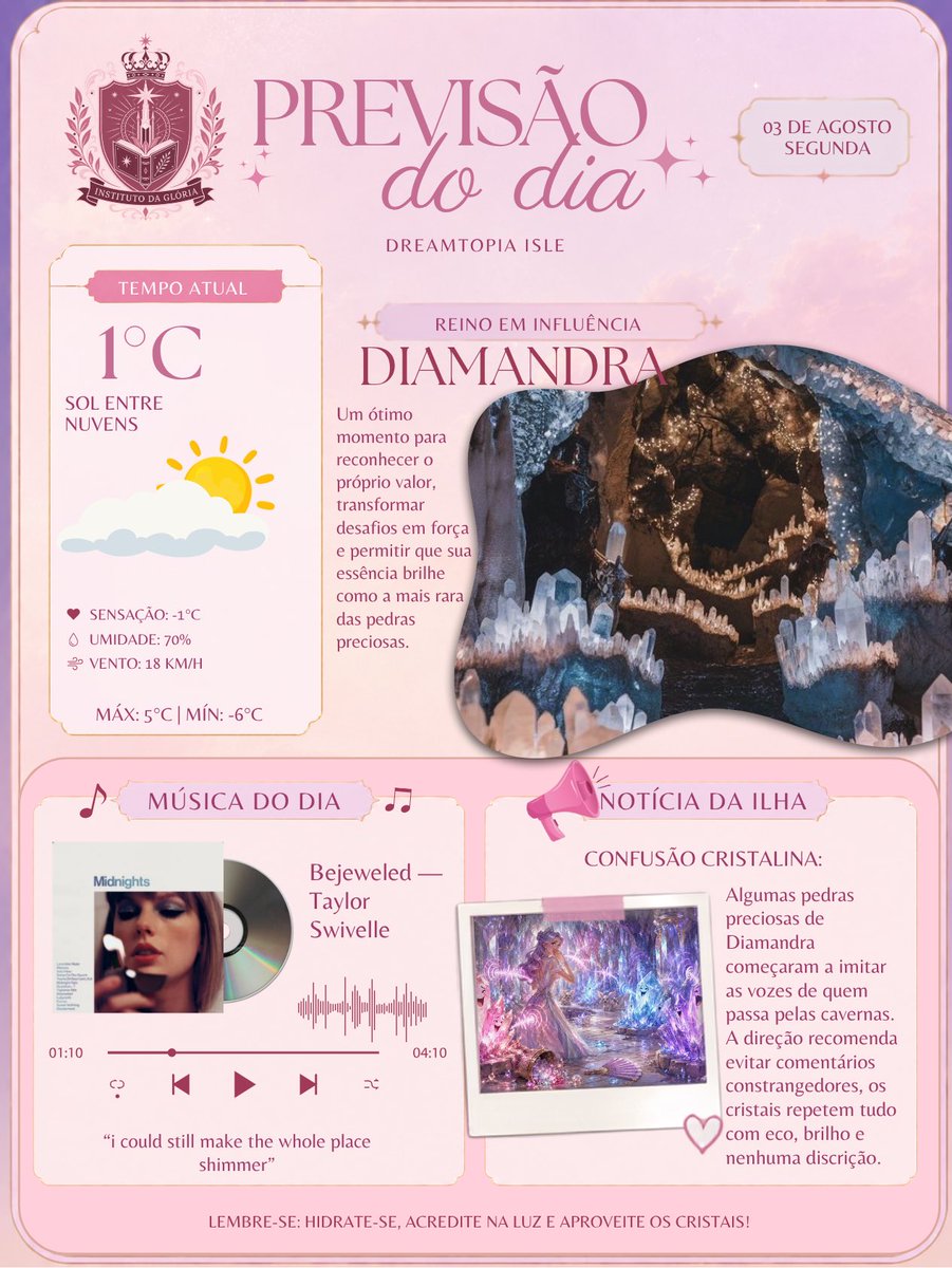 TRIBUTODDI's tweet photo. ⠀⠀⠀⠀
⠀⠀⠀୧˙˖ 📰 𓄹 𝐏𝐑𝐄𝐕𝐈𝐒𝐀𝐎 𝐃𝐎 𝐃𝐈𝐀 𝟎𝟑.𝟎𝟖 ፡
⠀⠀⠀⠀𝐂αfé, 𝐓rıbuto 𝐃ıάrıo &amp;͟&amp; 𝐌αgıα
⠀⠀⠀⠀ https://t.co/tLmpUyrzs2
