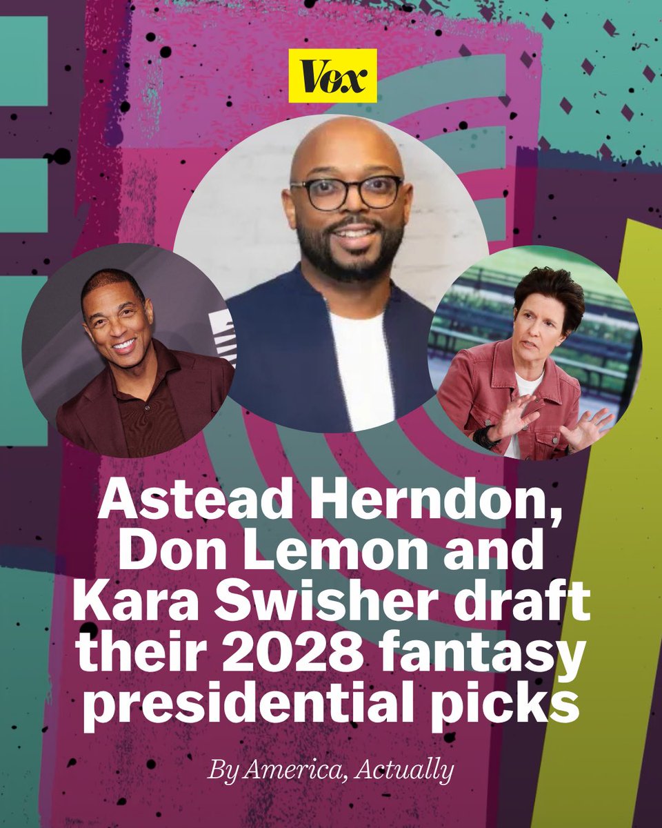 AsteadWH's tweet photo. Who won our fantasy draft of 2028 presidential candidates??

- Team Kara Swisher 
- Team Don Lemon 
- Team Astead Herndon https://t.co/brEgFYFgLc