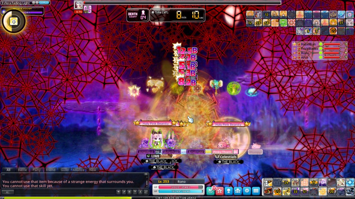 rono_msu's tweet photo. Hard Will 4man clear!
Last week was rough, but the second week already feels a lot easier.

A few tips for Will is below.

Phase 1:
Try to stay behind Will as much as possible. You don't need to spam Flash Jump or teleport. Just keep walking behind him.

Phase 2:
Remember that using Moonlight Gauge lets you use 2 potions, and make good use of that. Pillars also never spawn in the same spot twice, so it's much safer to keep moving toward the location where the last pillar appeared.

Phase 3:
As long as you manage the instant-kill mechanic that forces you to either stop or move, the phase isn't too difficult. If your class has an iframe, don't hesitate to use it whenever you're unsure which mechanic is coming next. It makes the phase much less stressful.

#HyperSummerChallenge
#MaplestoryN @MaplestoryU