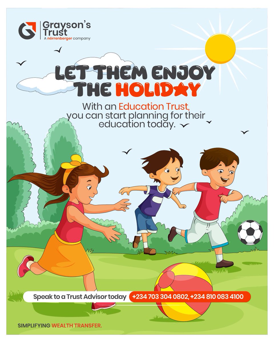 Graysons_trust's tweet photo. Today, they’re chasing footballs, laughter and summer adventures⚽️.

Tomorrow, they’ll be chasing dreams.

An Education Trust helps ensure those dreams are supported when the time comes. https://t.co/wX2qCPGboZ