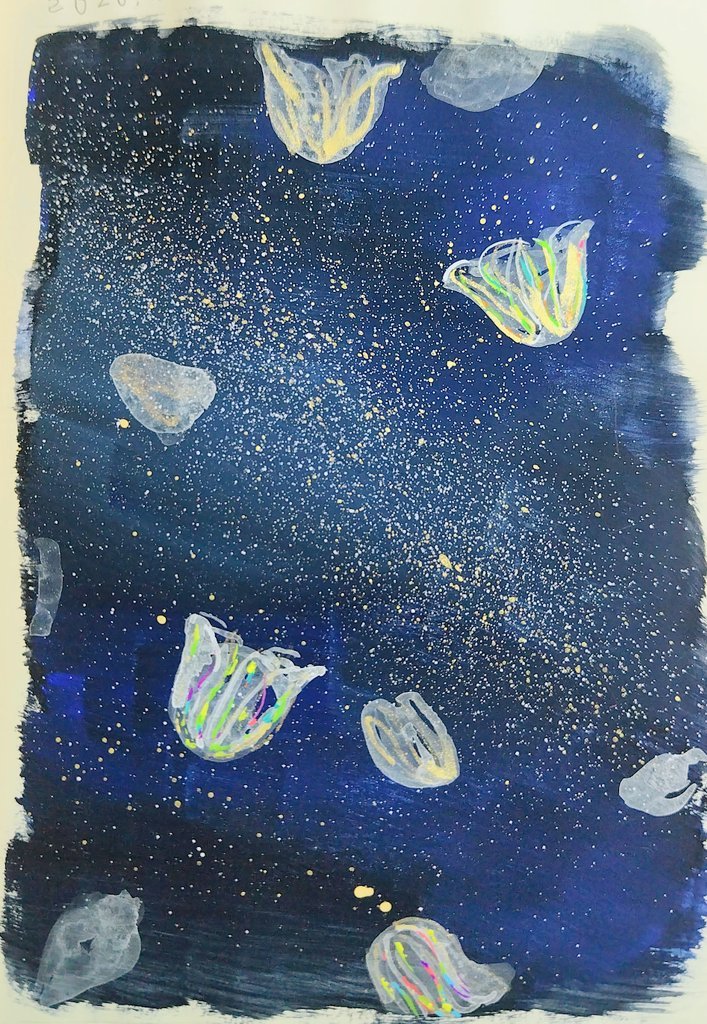 guppi_flyfish's tweet photo. ※再掲

銀河系クシクラゲ
#イラスト
#アナログ画 https://t.co/THsKLdOTIw