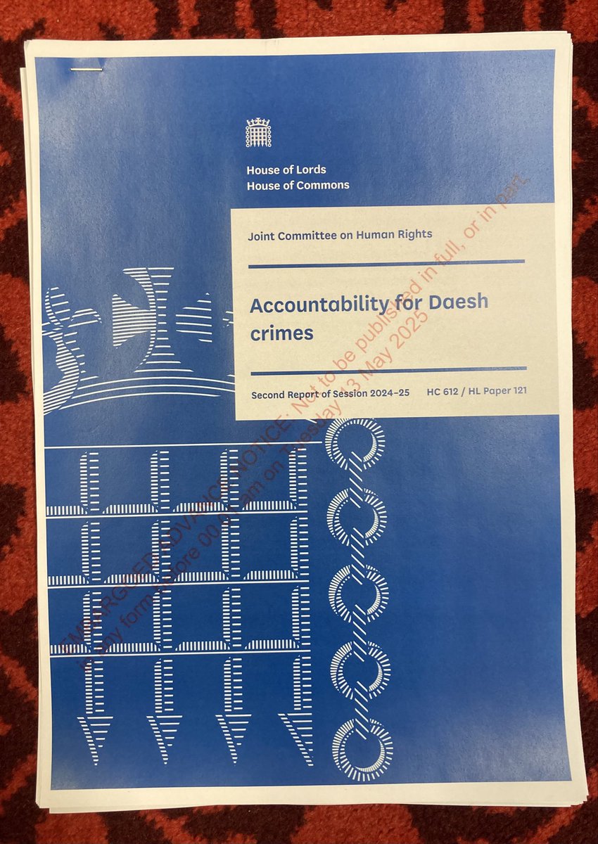 DavidAltonHL's tweet photo. On this anniversary of Yazidi Atrocities: 

Not one on the 400 UK members of ISIS who murdered and enslaved Yazidis and other minorities in Syria and Northern Iraq - and who have returned to the UK - has been brought to justice for their genocidal crimes. 

In @UKParliament Ministers have repeatedly been asked about the failure to bring genocidaires to justice, about evidence collected and now gathering dust in a storage facility.  

I went to Sinjar and heard and saw firsthand from Yazidi survivors whose suffering is compounded by the scandalous impunity of the perpetrators. 

New @FCDOGovUK Minister @StewartWood - Lord Wood of Anfield -  has provided the following answer to my written parliamentary question (HL2620).

Question: To ask His Majesty's Government what is the value of funding they provided for the establishment and running of the United Nations Investigative Team to Promote Accountability for Crimes Committed by Daesh/ISIL (UNITAD) until it was closed in 2024; and what conversations they have had with their counterparts on how to continue using the evidence gathered by UNITAD to ensure justice for the Yazidis and other ethno-religious minorities targeted by Daesh. (HL2620) 
Tabled on: 23 July 2026

Answer: Lord Wood of Anfield: 
The UK played a leading role in the establishment of the UN Investigative Team to Promote Accountability for Crimes Committed by Daesh (UNITAD) and remains committed to securing justice for survivors of Daesh crimes following UNITAD's closure. The UK paid its share of the UNITAD operating expenses on the UN budget. The UK continues to work with the Governments of Iraq and the Kurdistan Region of Iraq, alongside international partners, to help ensure that Daesh members are held accountable for the crimes they have committed. The UK also continues to support survivor-centred implementation of the Yazidi Survivors' Law (2021).

Date and time of answer: 31 Jul 2026 at 15:02.
—

The UK Parliament’s Joint Committee on Human Rights (JCHR) @HumanRightsCtte published its landmark report titled "Accountability for Daesh Crimes" on 13 May 2025. https://t.co/bYZXPEF5bY 
The cross-party parliamentary committee called for a complete "reset" of the UK's legal approach, warning that British Daesh fighters must not escape justice. The report concluded that the UK has fallen short of meeting its international obligations to punish genocide and support affected British nationals. 

The core takeaways include:  

Zero Prosecutions for Core International Crimes -while nearly half of the 850 people of national security concern who left the UK for the Syrian conflict have returned, not a single British Daesh member has been successfully prosecuted in UK courts for international crimes (such as genocide, war crimes, or crimes against humanity). 

Terrorism Laws: Returnees have historically only been prosecuted under standard domestic counter-terrorism laws, which fails to legally account for atrocities like the genocide against the Yazidi population. 

Core Recommendations

To close these accountability gaps, the JCHR recommended several critical legal and policy reforms: Expand Universal Jurisdiction; Empower Specialized Units and provide additional resources to the Metropolitan Police's Counter Terrorism Command and the Crown Prosecution Service to actively investigate war crimes; Address Citizenship Deprivation; Repatriate Detained Children by taking active steps to safeguard and repatriate British children currently in Syria, treating them primarily as victims of trafficking and recognise that leaving to fester in deplorable conditions will merely create another generation of terrorists and genocidaires.  
@UKHouseofLords @CommonsSpeaker @LordSpeaker @CommonsSpeaker @andyburnham @HelenaKennedyKC @DXW_KC @arminkahelic @alexsobel @Ed_Miliband @SDoughtyMP @HFalconerMP @elliereeves @timfarron @SarahLudford @BrendanOHaraMP