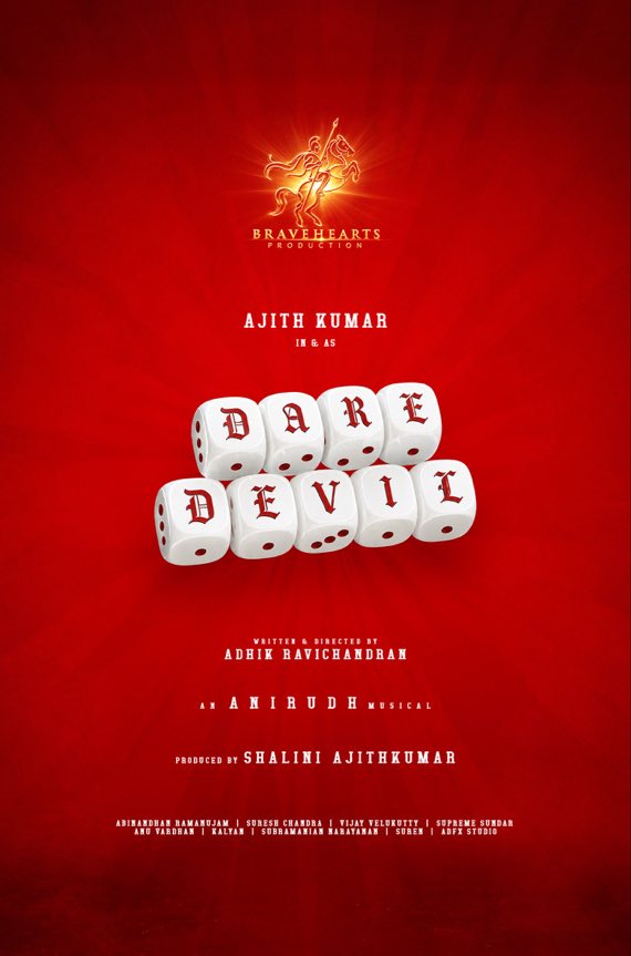sekartweets's tweet photo. #ShaliniAjith is all set to venture into production with #DareDevil starring AK in the lead and to be directed by @Adhikravi .

Music by @anirudhofficial 

Finally the wait is over for #AK fans 💥💥💥 https://t.co/ew5tB0GMM7