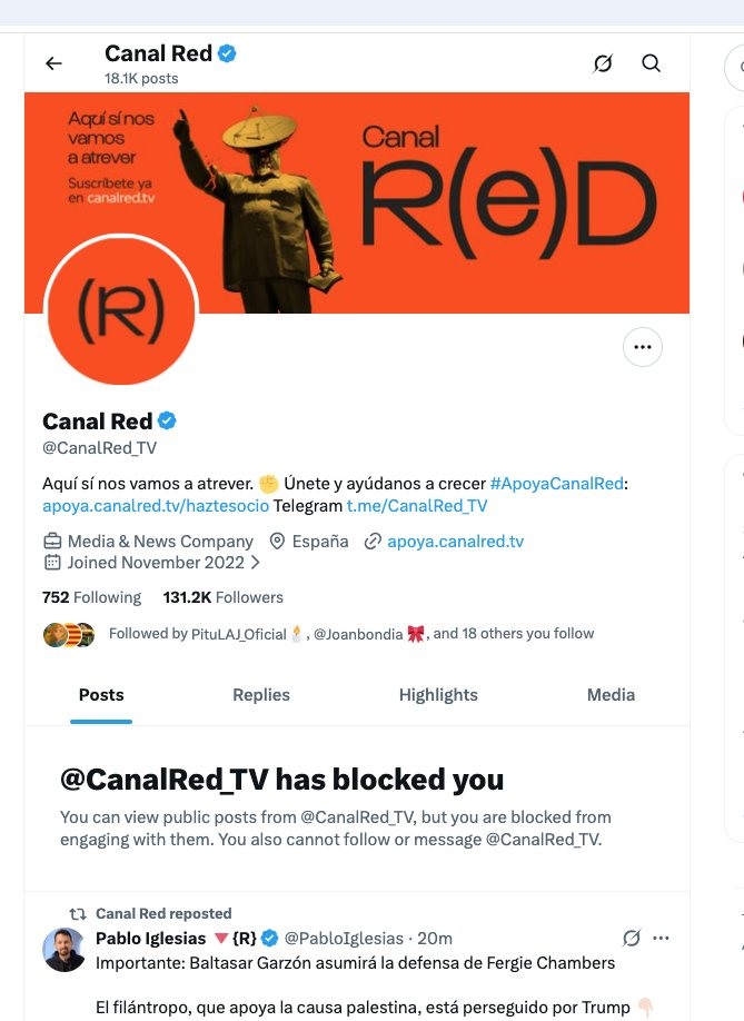 SoyMRBerta's tweet photo. Acabo de ganarle una condena a @CanalRed_TV de @PabloIglesias por publicar bulos.

Su respuesta ha sido una pataleta, me han bloqueado 😉 https://t.co/ydesD4JMmC