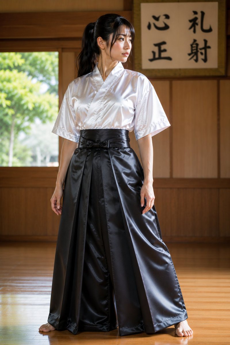 LovePhantom2501's tweet photo. #satin #kyudo #hakama https://t.co/wHboHjwQ7W