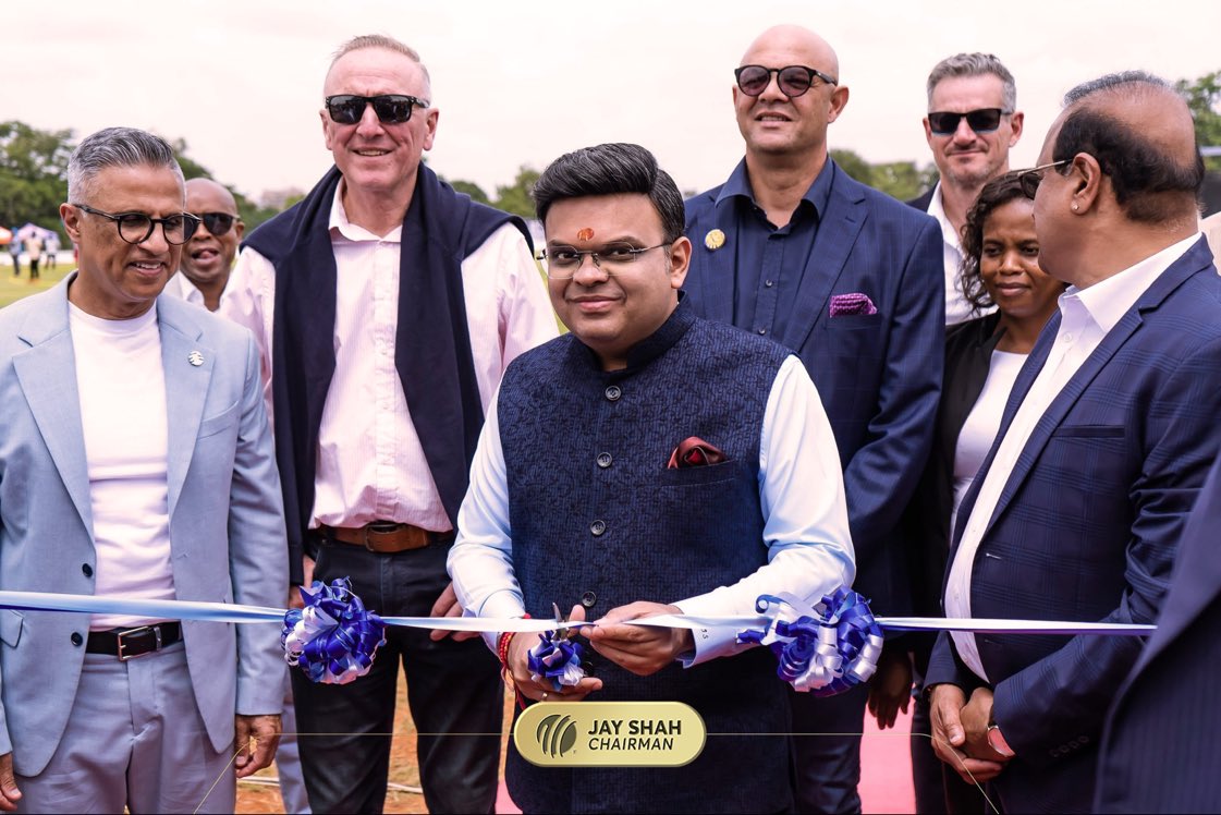 mufaddal_vohra's tweet photo. ICC Chairman Jay Shah inaugurates Tanzania Cricket Area. https://t.co/pSPGuFduLs