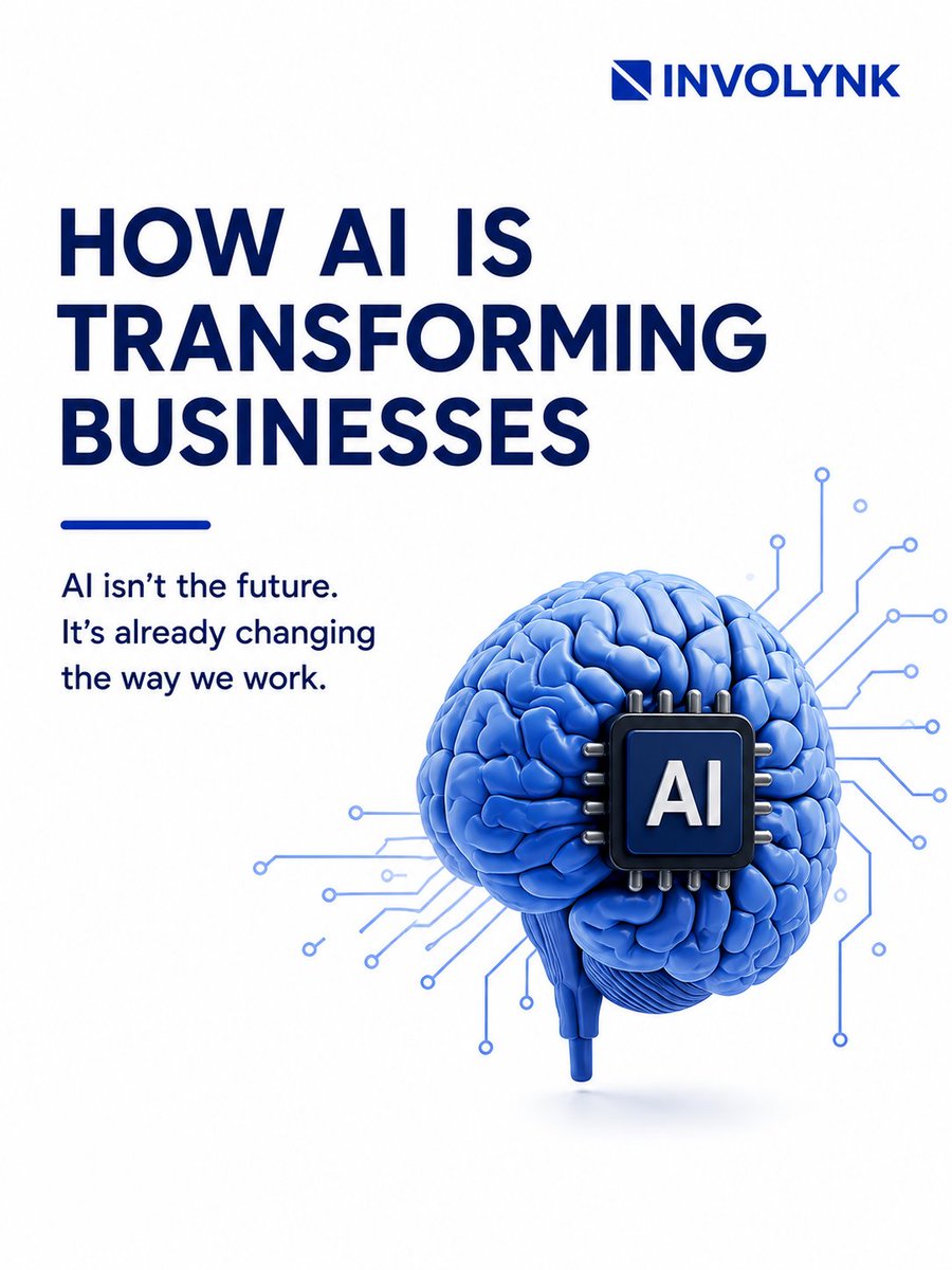 involynk's tweet photo. AI isn't replacing businesses, it's empowering them to work smarter, move faster, and grow stronger.

The future belongs to businesses that embrace AI today.

📩 Ready to automate and scale your business? Let's build smarter solutions together.

#AI #INVOLYNK https://t.co/s4onwaGM3s