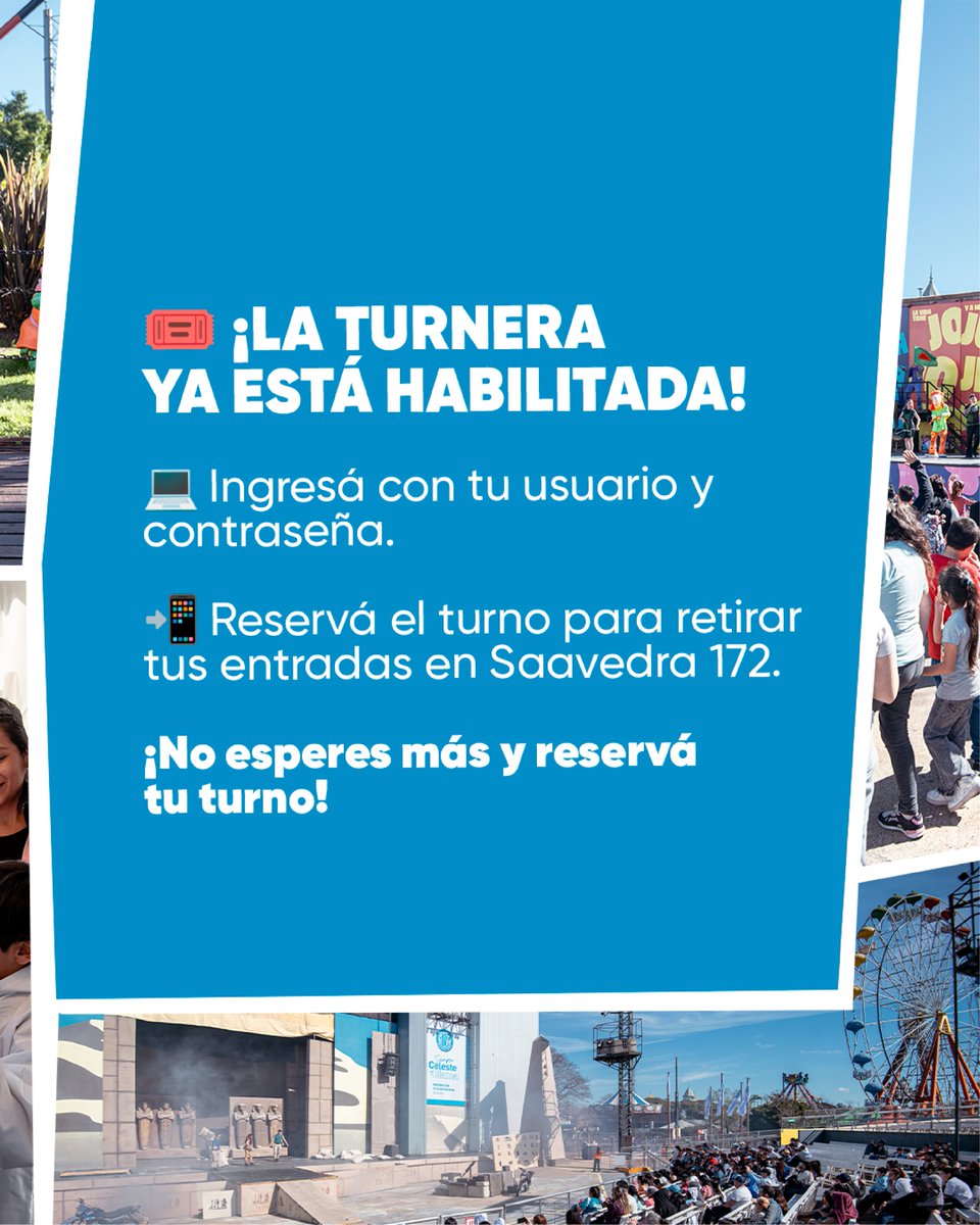 AtsaBsAs's tweet photo. 🎟️ ¡La turnera ya está habilitada!

🎡 Este año el #DíaDelNiño se vive durante 4 días en el Parque de la Costa.

📅 27 y 28/8: 10 a 18 hs.
📅 29 y 30/8: 9 a 14 hs. | 15 a 20 hs.
👨‍👩‍👧‍👦 Para afiliadxs, cónyuge e hijxs de hasta 17 años.
💻 Reservá tu turno 👉 https://t.co/D0oR5atpEJ https://t.co/Bpmi4cAiM1