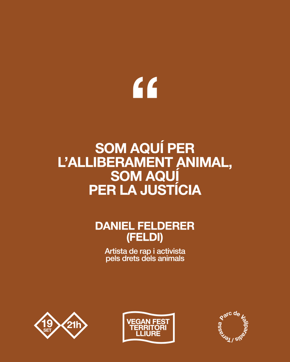 VeganFestCat's tweet photo. L’alliberament animal també es defensa des de la música, convertint cada paraula en una crida a la justícia

FELDI, artista de rap i activista, actuarà a Vegan Fest amb un directe compromès i contundent

Dissabte 19 setembre · 21h
Escenari ÀNIMA
Entrada gratuïta 

#veganfest ✊🏻🥕 https://t.co/rvVaZcBZyf