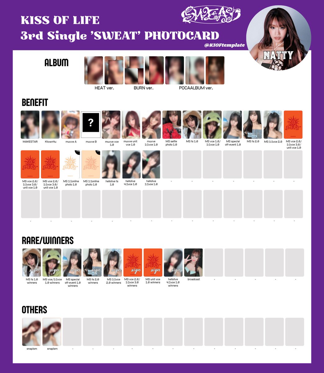 KIOFtemplate's tweet photo. 🤎🔥
KISS OF LIFE
3rd Single [SWEAT] 
>MEMBER PHOTOCARD

KISSOFLIFE キオプ templates template pc 키스오브라이프 키오프 포카 JULIE NATTY BELLE HANEUL トレカ 一覧 KIOF
#KISSOFLIFE #키스오브라이프
#KIOFtemplate #SWEAT https://t.co/cvTtc7bSMS