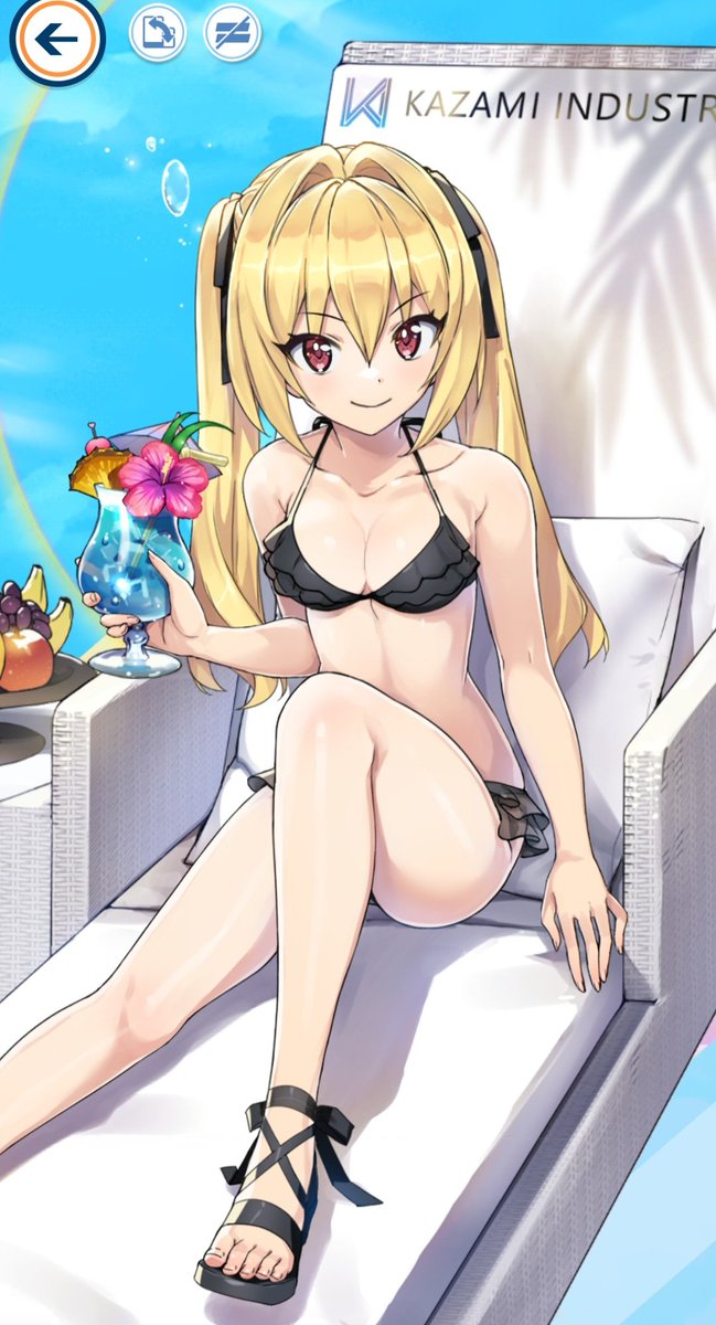 WizFlack's tweet photo. 普通のゲームは夏のみ水着モードなのにドルウェブはスタートから水着なの今さらだけど凄いゲームなんだなとしみじみ感じた。#ドルフィンウェーブ　#ドルウェブ https://t.co/BRWYoQMrCM